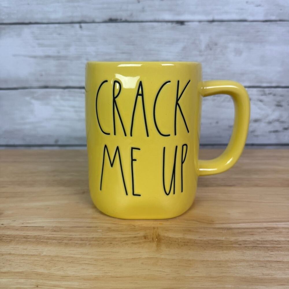 Rae Dunn Crack Me Up Yellow Mug